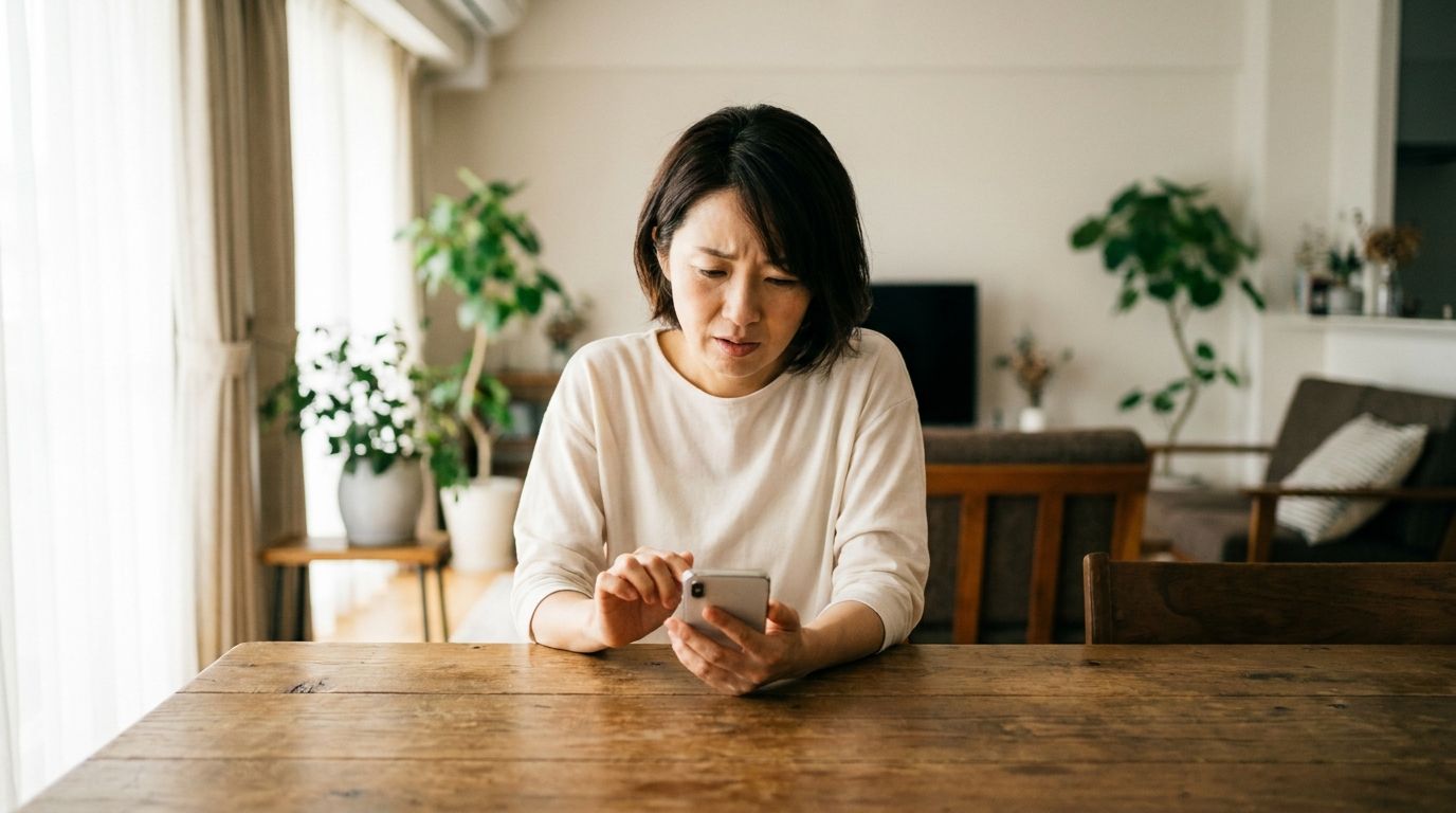 登録メールを探す様子