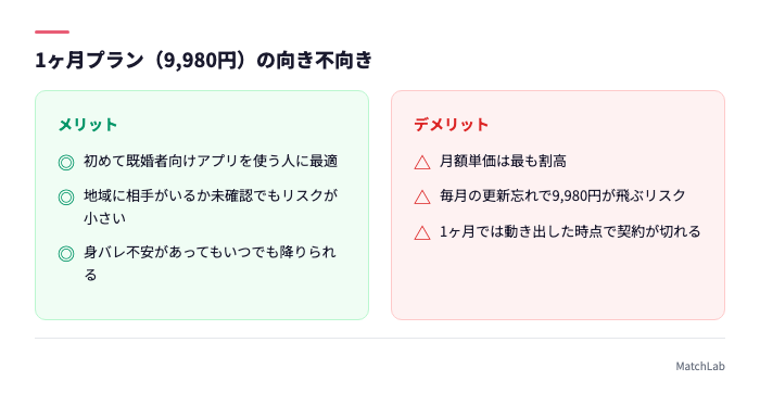 1ヶ月プランのメリットとデメリット