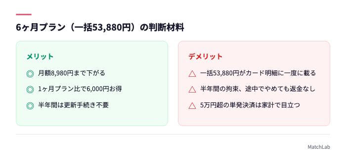 6ヶ月プランの利点と注意点