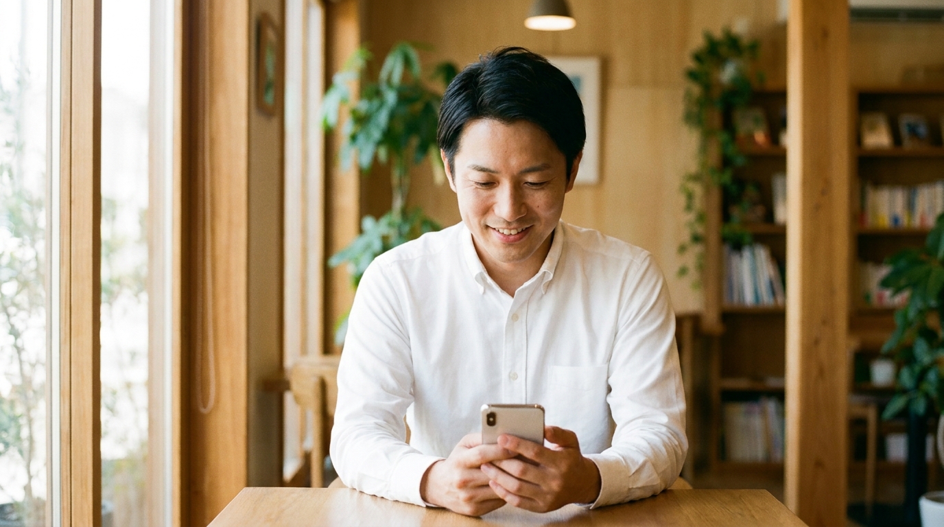 プロフィールを考える男性