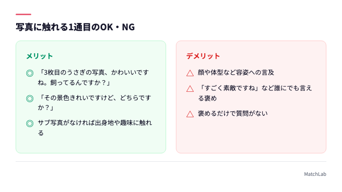 写真言及メッセージのOK・NG例