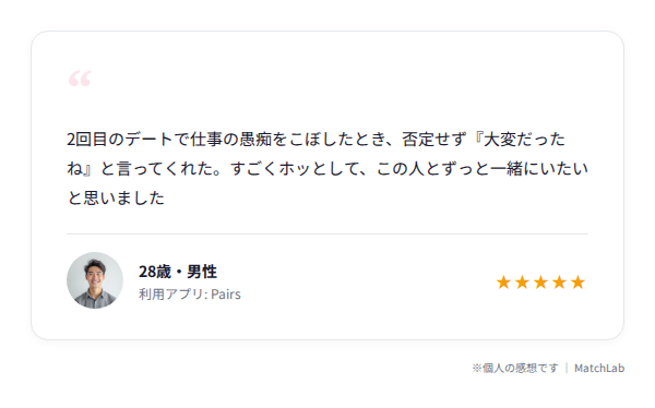 男性の交際の決め手の声のユーザー口コミ