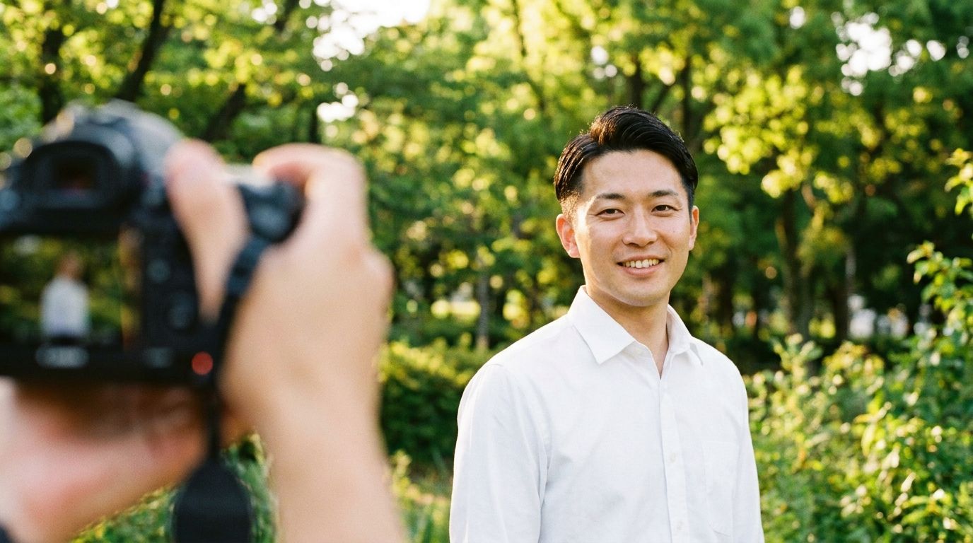プロフィール写真を撮影する様子