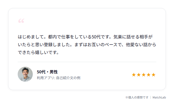 反応が良い自己紹介文の例文のユーザー口コミ