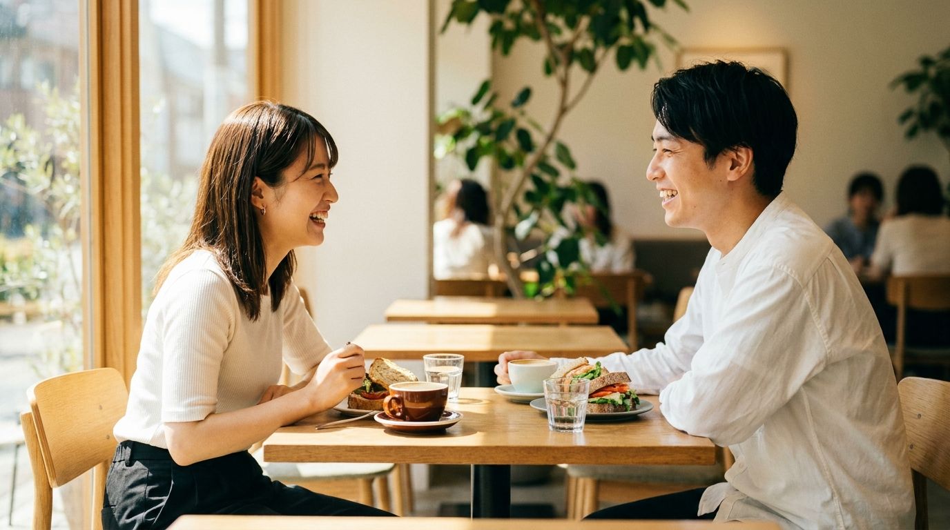 初デートのカフェシーン