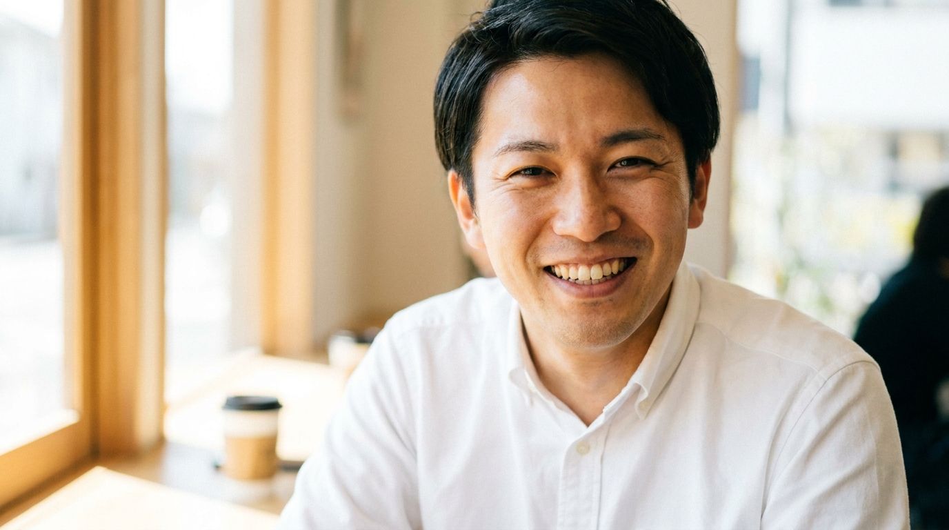 バストアップ×笑顔のお手本写真