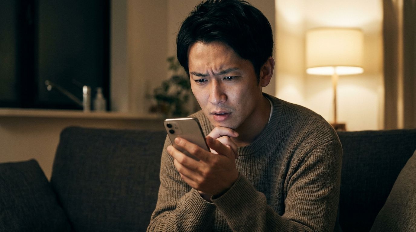 テンプレを疑う男性