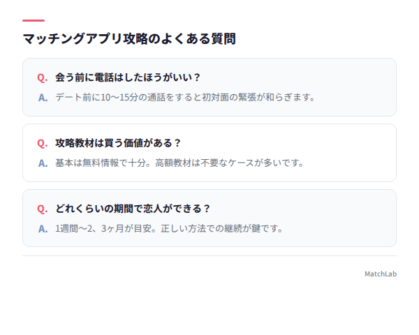 攻略のよくある質問Q&A