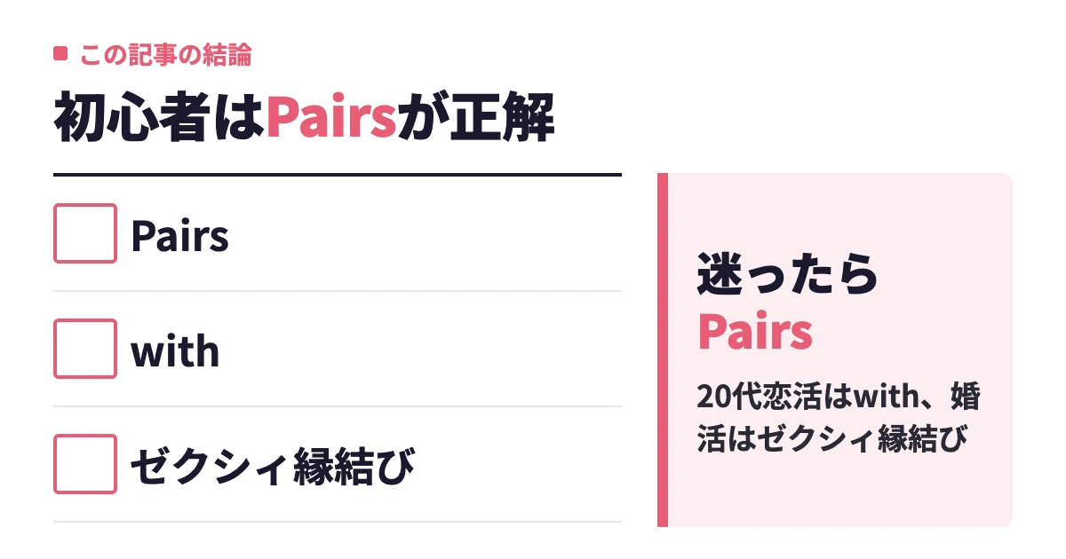 マッチングアプリおすすめランキング【2026年最新】目的別に徹底比較