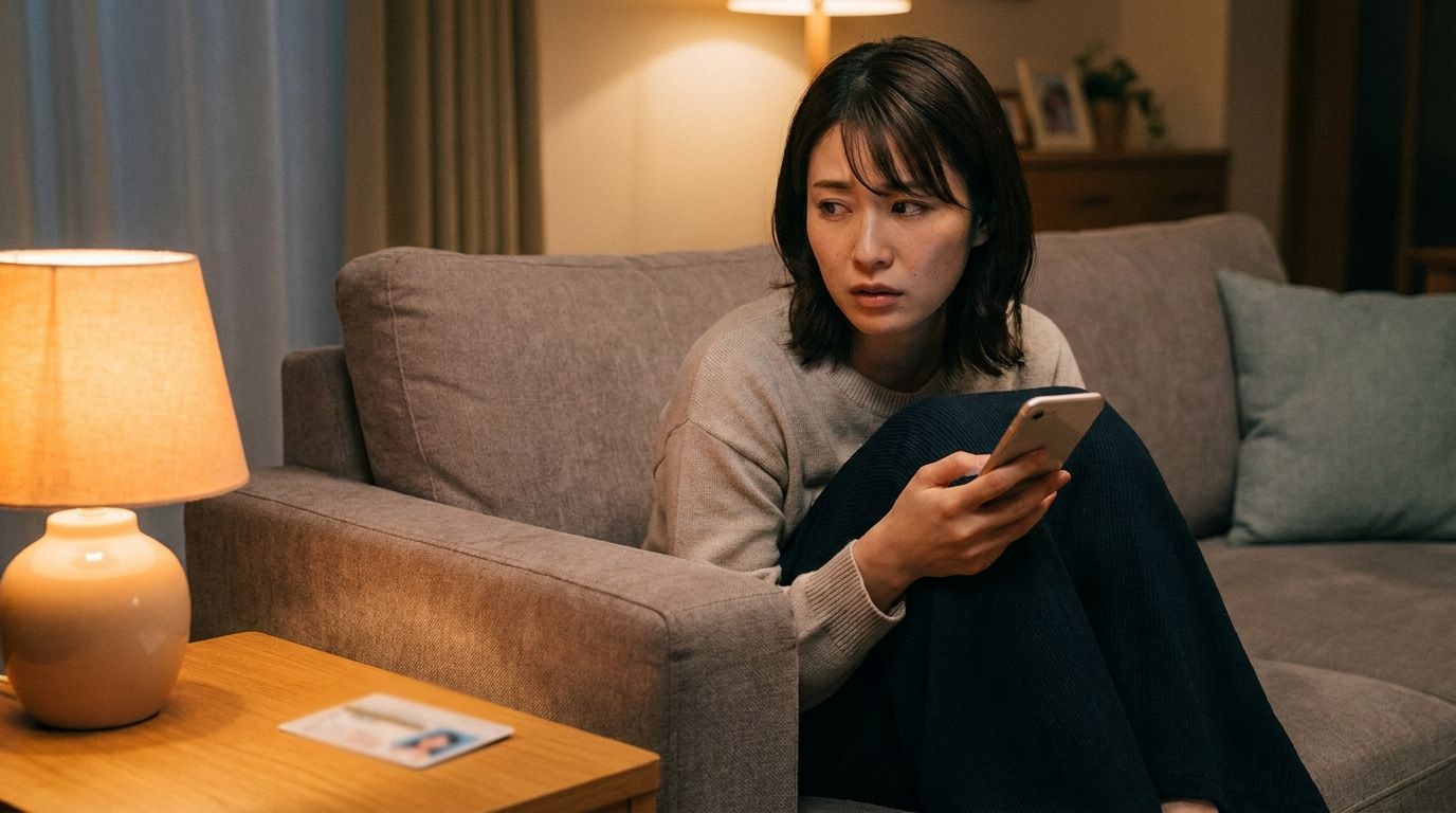 身分証提出に迷う女性