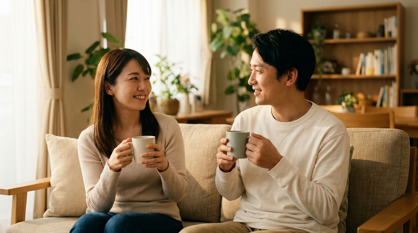 穏やかに寄り添うカップル