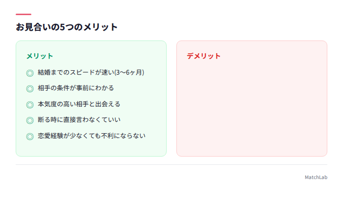 お見合いのメリット5つ