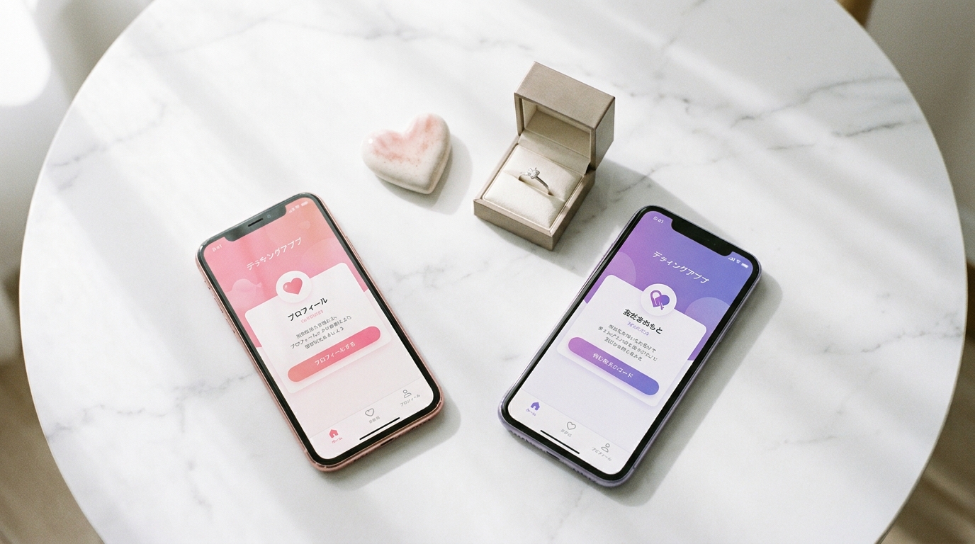 2台のスマホで婚活と恋活を比較