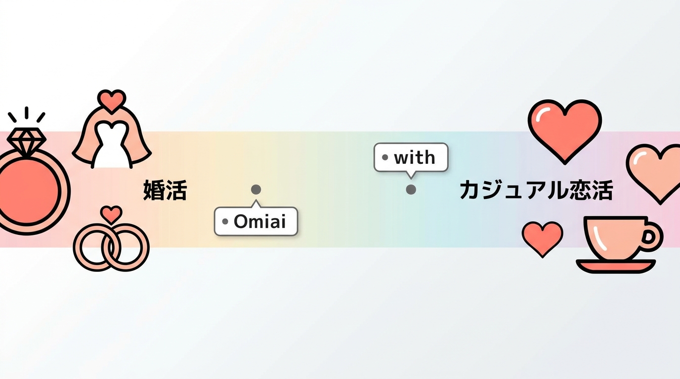 婚活〜恋活スペクトラム上の位置づけ