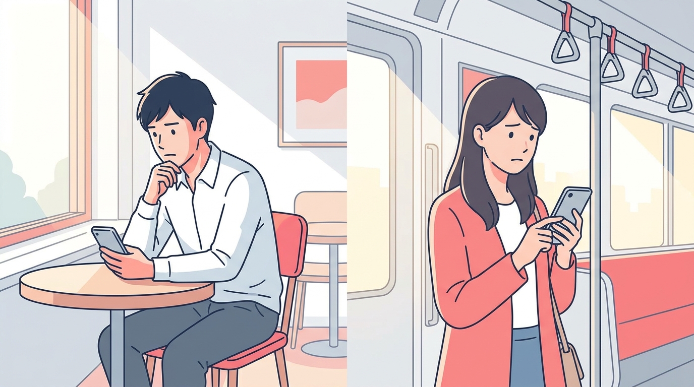 男女別の返信事情イラスト