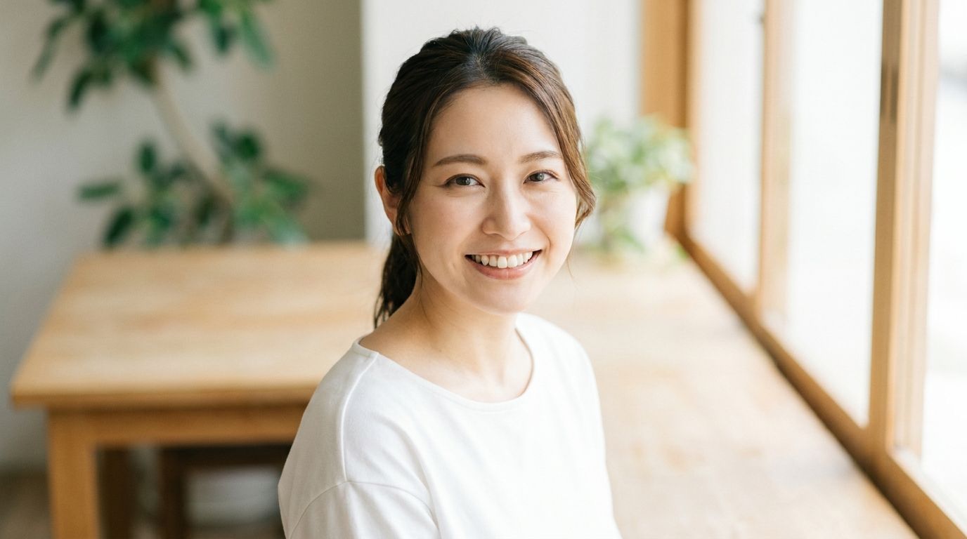 人気層に多い上半身+笑顔の写真例