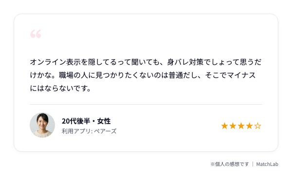非表示設定への女性側の反応のユーザー口コミ