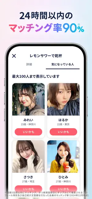 最終ログイン表示の画面