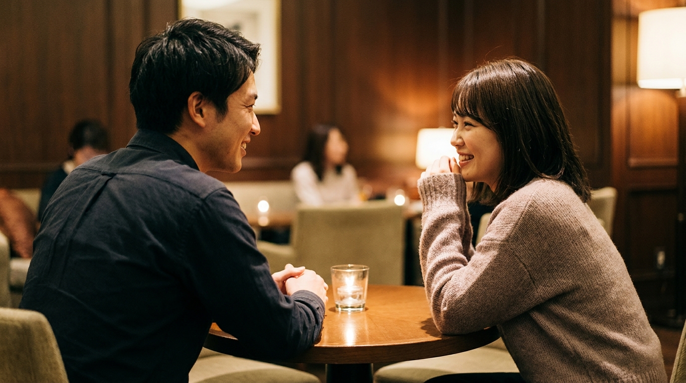 1対1で向き合う男女