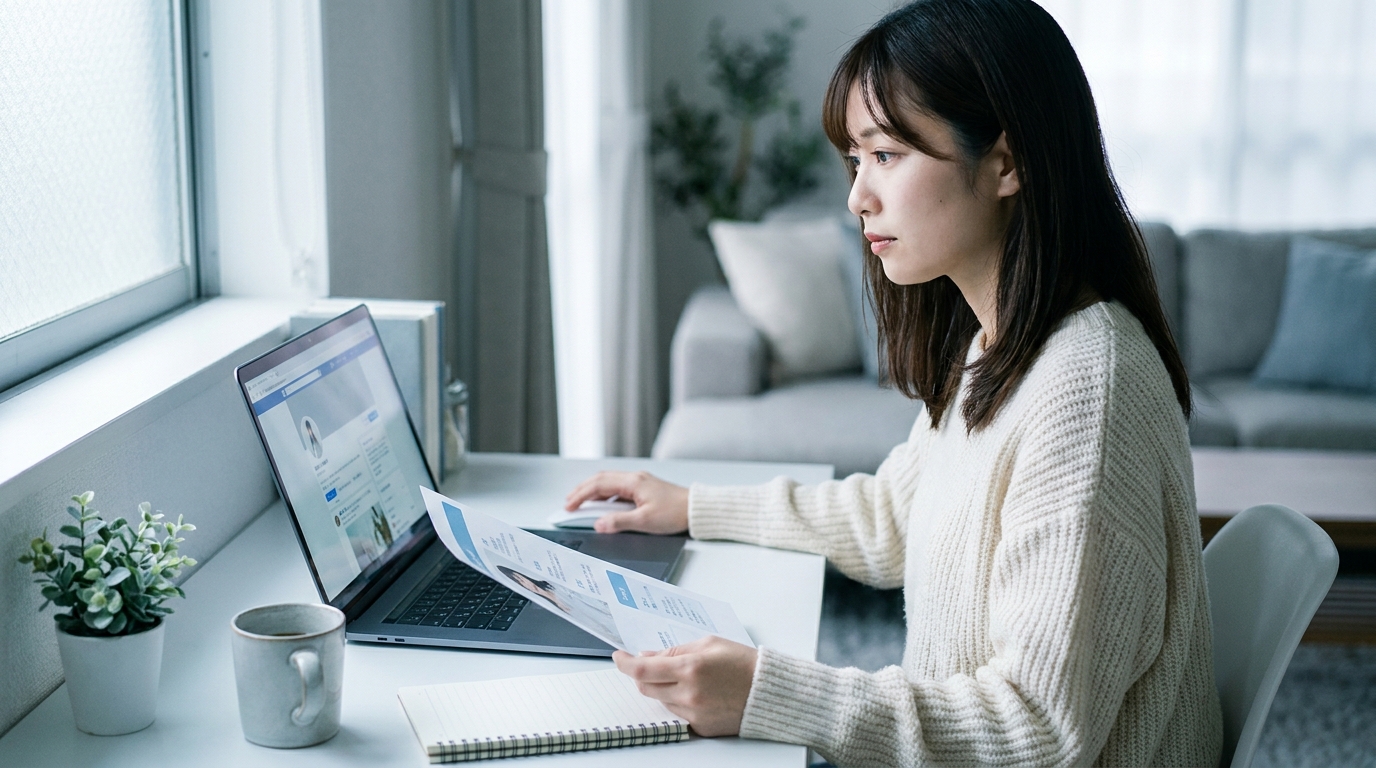 SNSで裏取りする様子