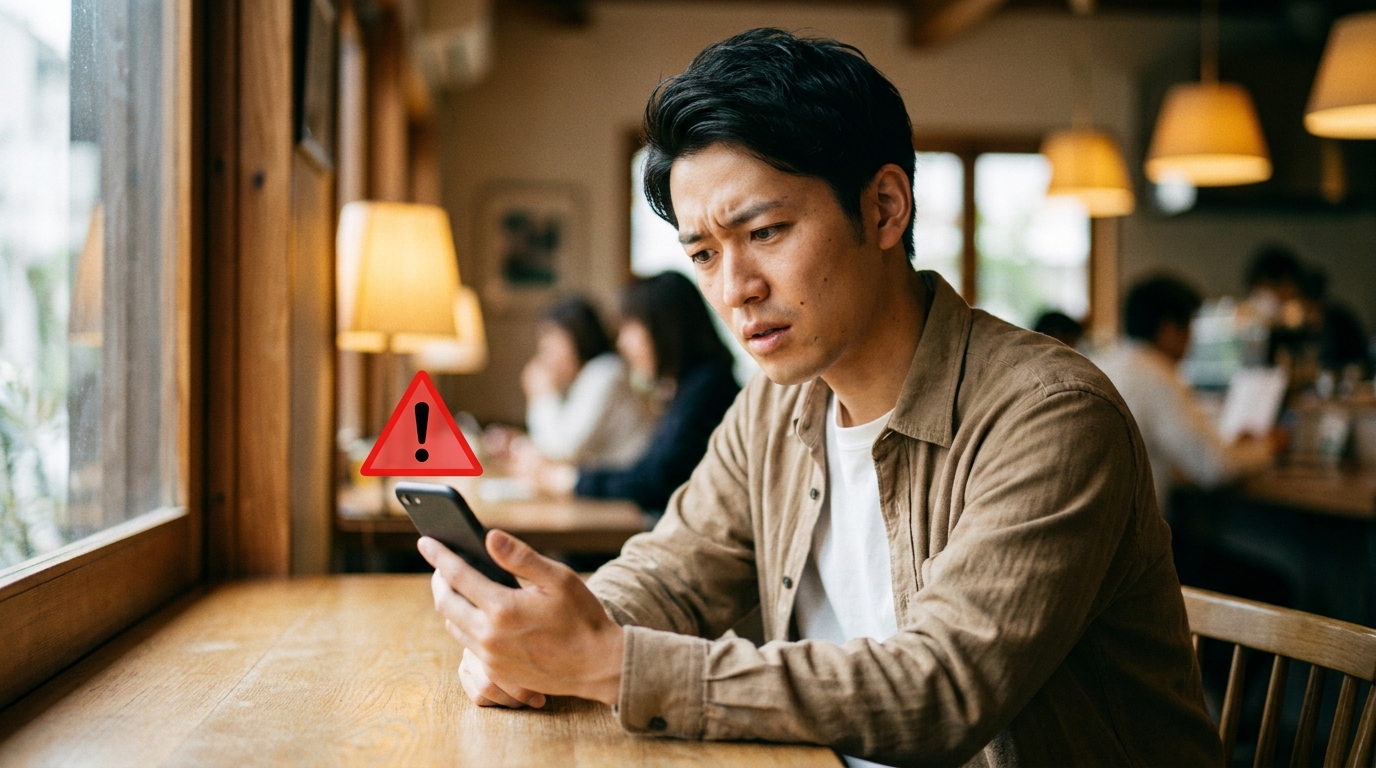 怪しいメッセージに警戒する様子