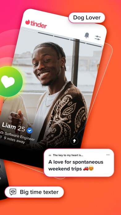 Tinderのチャット・ビデオ通話画面