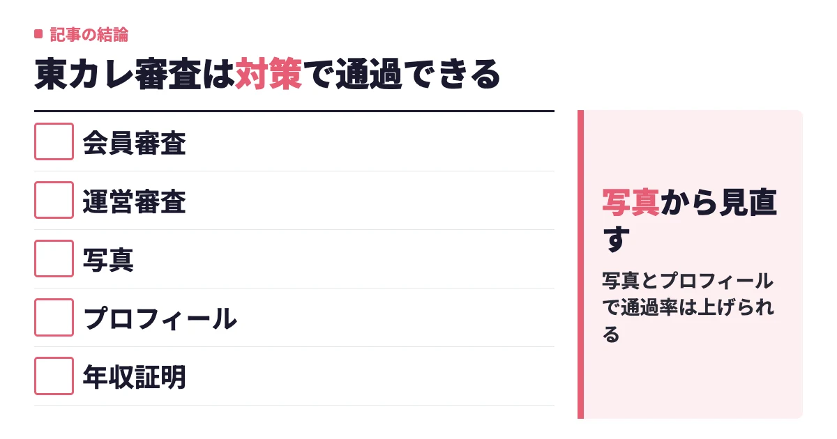 東カレデートの審査基準を男女別に解説【通過率・落ちた理由も】