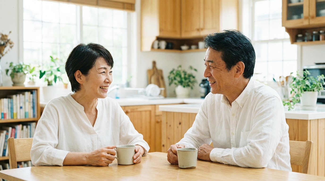 オープンに会話する夫婦