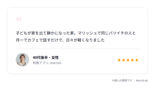 マリッシュ利用者の体験談のユーザー口コミ