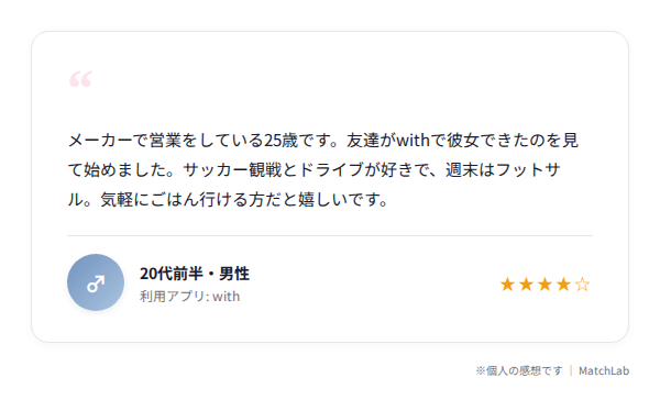 カジュアルな男性の例文カードのユーザー口コミ