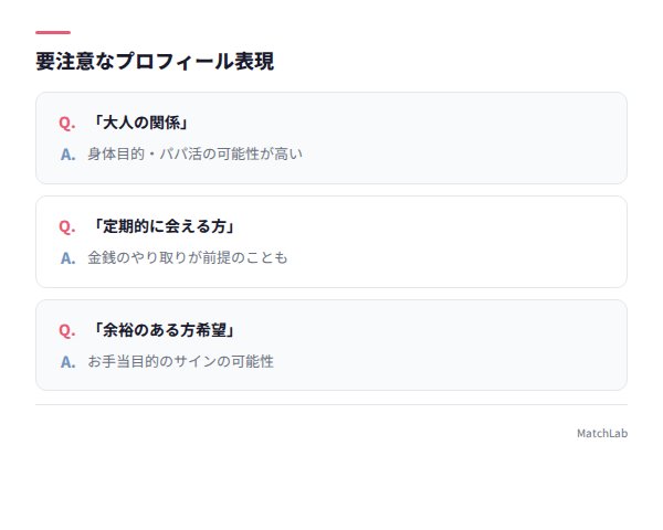 危険なプロフィール表現例