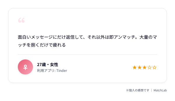 選別疲れする女性の声カードのユーザー口コミ