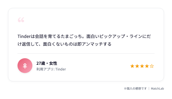 恋活女性の取材コメントカードのユーザー口コミ